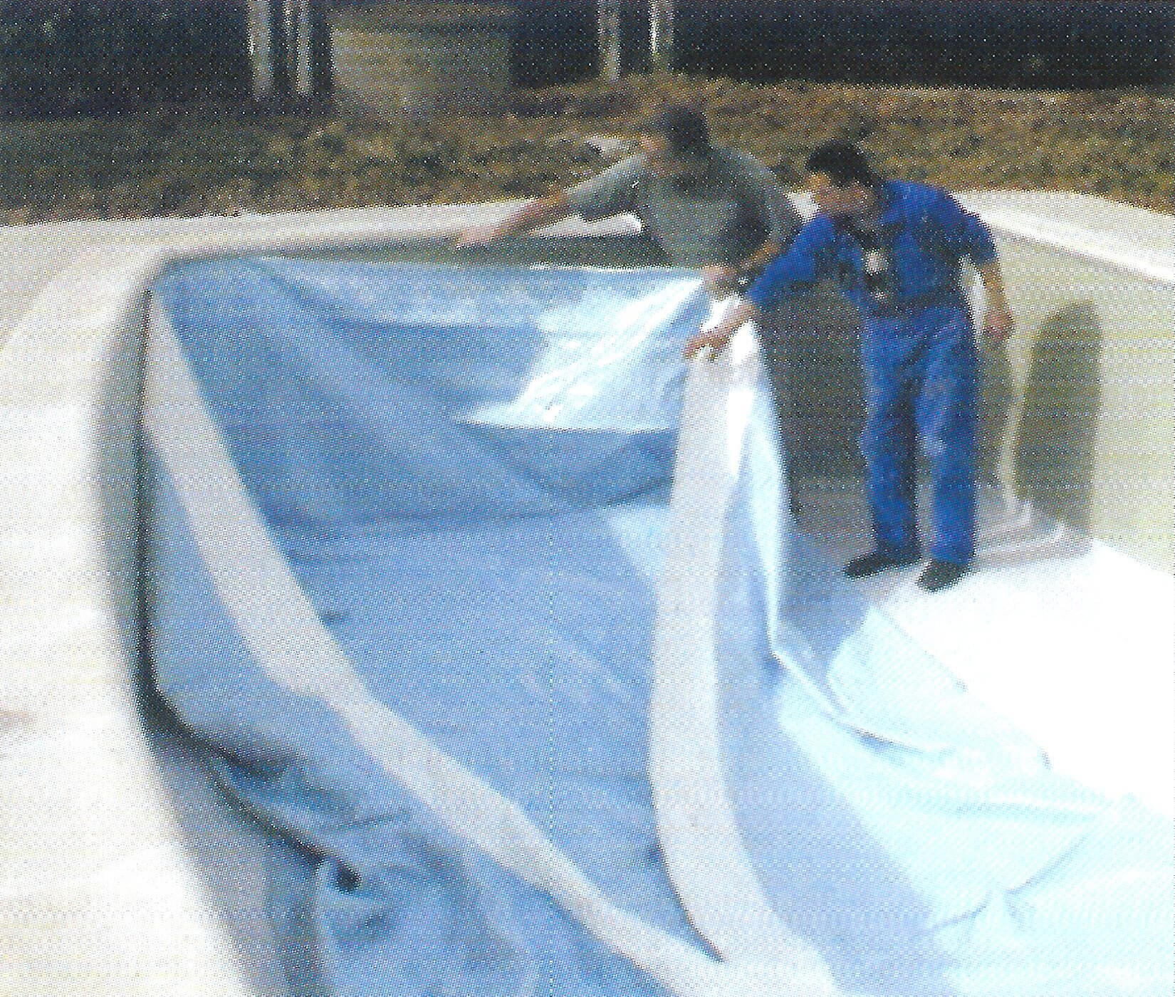 Mise en place du Liner de la piscine